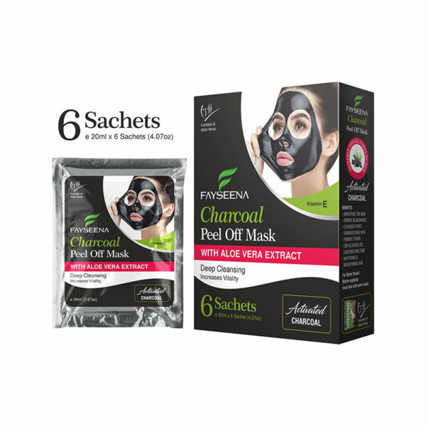 Fayseena Charcoal Peel Off Mask with Aloe Vera (120ml) - Image 2
